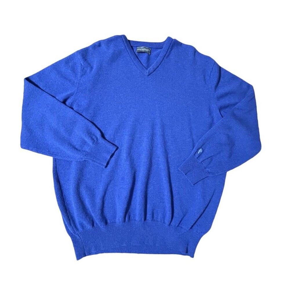 Hawick 100% Pure Lambswool V-Neck Knit Sweater Jumper Scotland Blue XXL Men